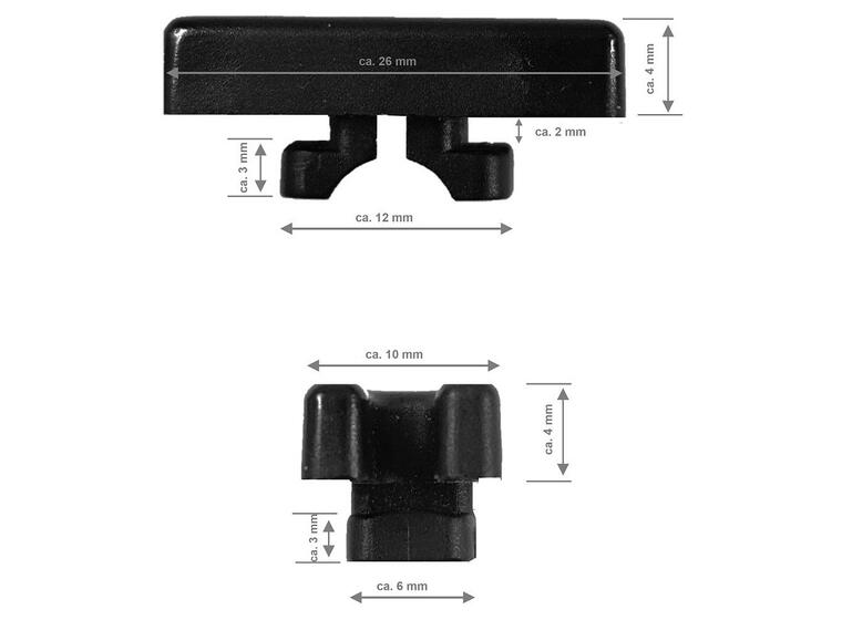 Nettkrok plast Svart ( 1 stk.) 26x10x4 mm - Svart 