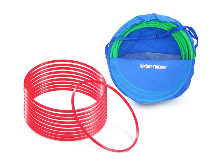 Gymnastikkringer Pvc 60 cm | Rød 60 cm | 10 stk med oppbevaringsbag 