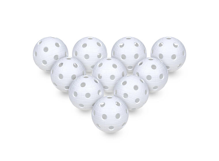Salibandypallo Crater Unihoc | Valkoinen 10 kpl | Uurrettu | Virallinen IFF-pallo 