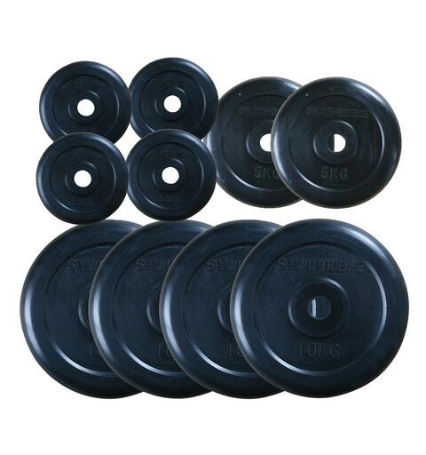 Painosarja kumip&#228;&#228;llysteell&#228; 30 mm - 4x10 kg, 2x5 kg, 4x2,5 kg