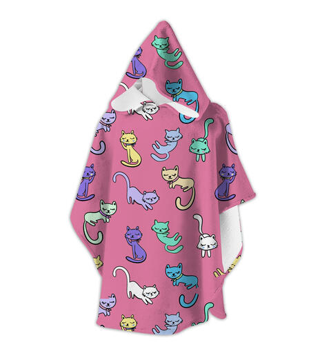 Slipstop Kylpyponcho Kitties Lasten kylpypyyhe | Onesize 2–8 v