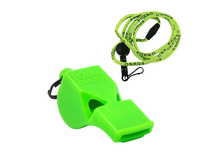 Fox 40's Classic Neon Green Whistle With Breakaway Lanyard 