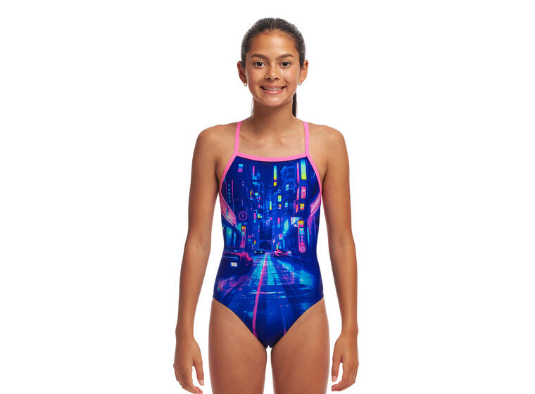 Funkita | Cyber City Uimapuku Strapped in | Sininen | 128 cm 