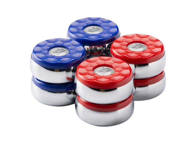 Shuffleboard pucks set 4 xblue and 4xred 