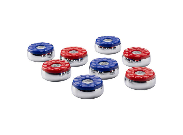 Shuffleboard pucks set 4 xblue and 4xred 