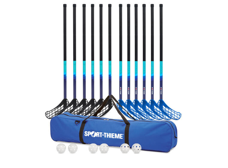 Sport-Thieme | Salibandysetti Captain 12 Mailaa | 6 Palloa | Laukku | 85 cm 