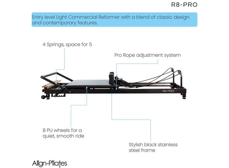 Align-Pilates | Pilates Reformer R8 Pro 248x67x23 cm | 59,1 kg 