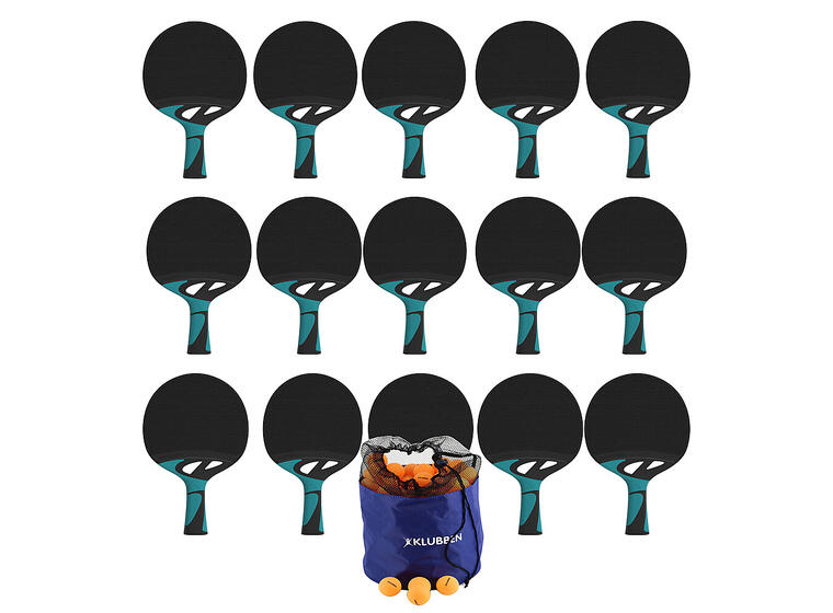 Pöytätennissetti Tacteo 30 Outdoor 15 mailaa ja 144 oranssia palloa