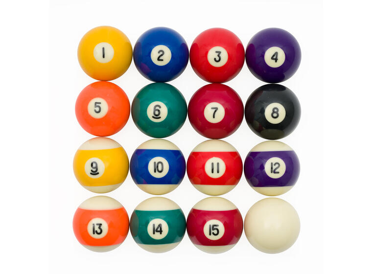 Sportime | Pool Sport Biljardipallot 16 kpl | 54 mm 