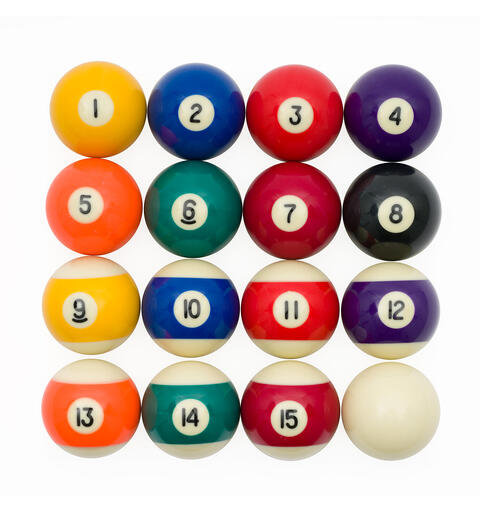 Sportime | Pool Sport Biljardipallot 16 kpl | 54 mm