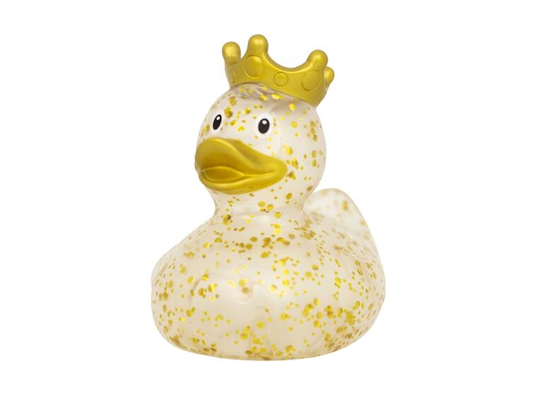 GLITTER DUCK WITH CROWN, GOLD 