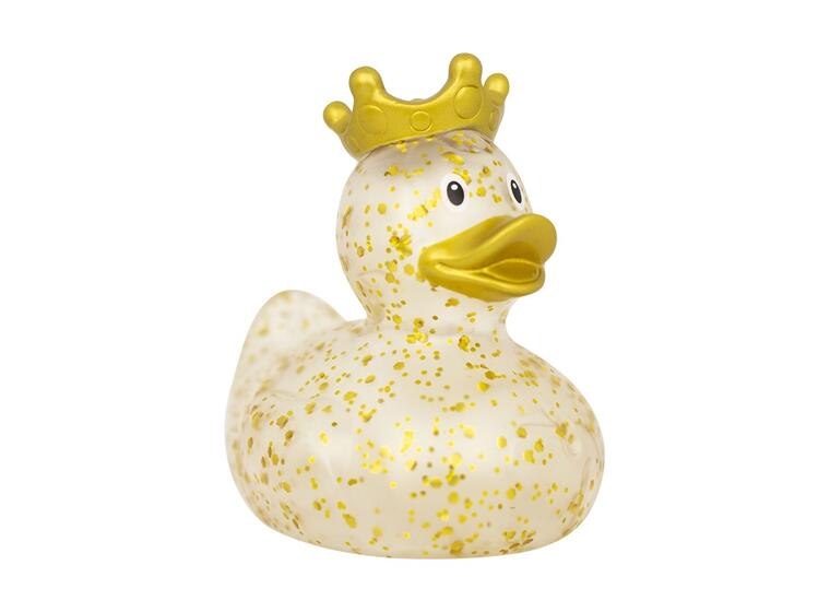 GLITTER DUCK WITH CROWN, GOLD 