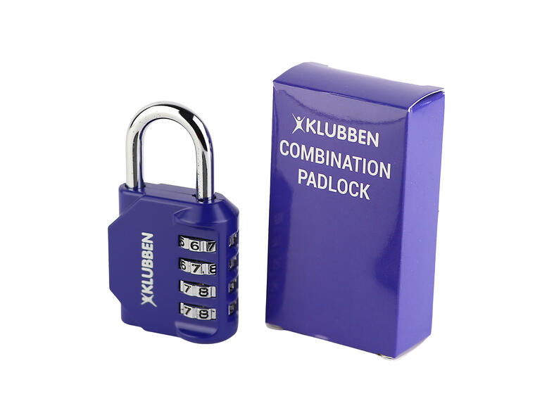 Klubben riippulukko koodilla Sininen numerolukko – 4-numeroinen 