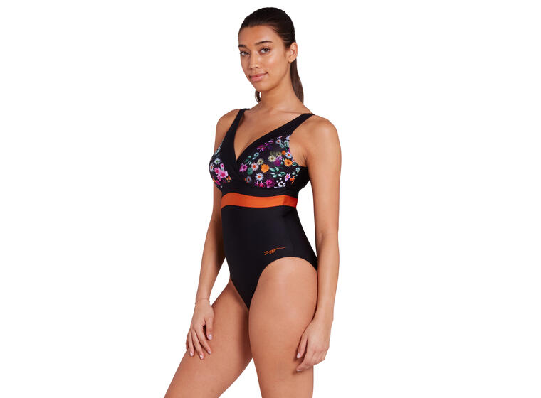 Dream Square Back Badedrakt EU44 Zoggs | Svart/Flerfarget | Ecolast 