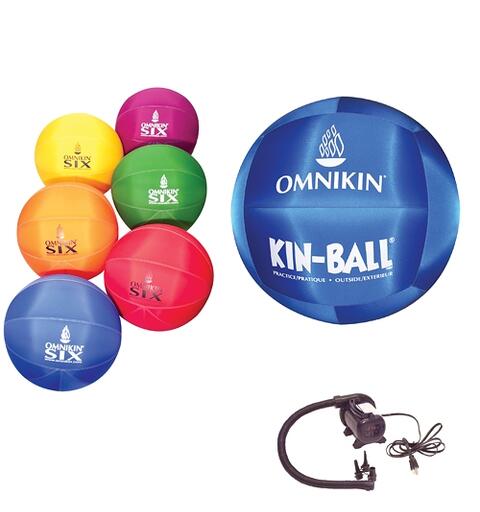 KIN-BALL (R) pallosetti ulkok&#228;ytt&#246;&#246;n 1 Kin-ball, 6 six-palloa, pumppu, sis&#228;ku