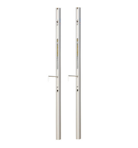 Lentopallotolpat 80x80 mm nelikulmaiset Alumiinia, karamekanismi kiristykseen