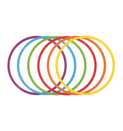 ?FLAT HOOP &#216; 50 cm - MAXI PACK OF 6 MULTICOLOURED
