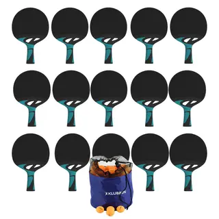 Bordtennissett Tacteo 30 Outdoor oransje 12 stk racketer - 144 oransje baller