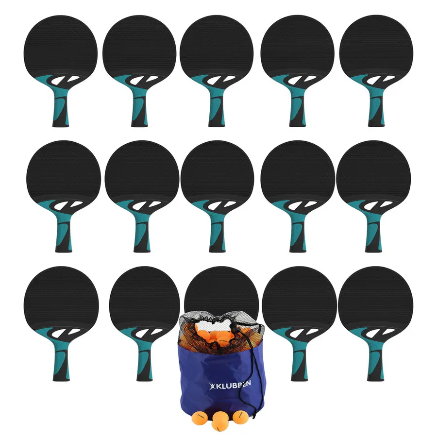 Pöytätennissetti Tacteo 30 Outdoor 15 mailaa ja 144 oranssia palloa 