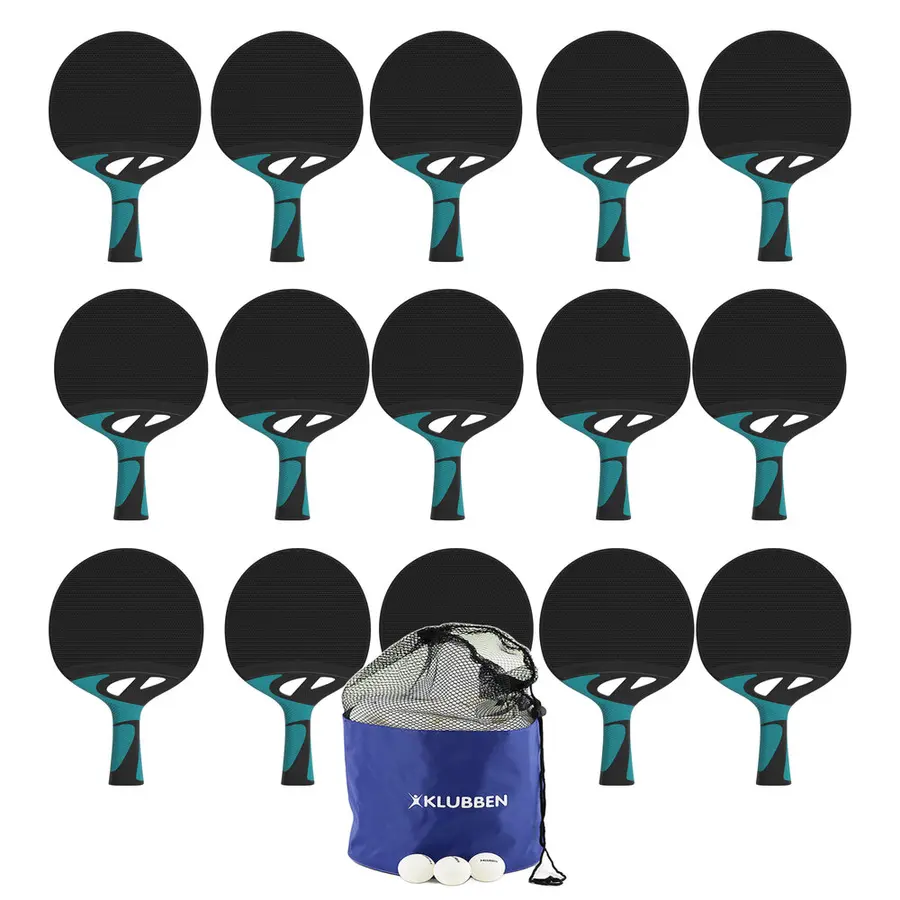 Pöytätennissetti Tacteo 30 Outdoor 15 mailaa ja 144 valkoista palloa 