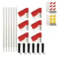 Sport-Thieme® Tilting Boundary Pole Set, Red/white flag