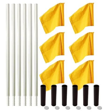 Sport-Thieme® Tilting Boundary Pole Set, Neon yellow flag