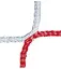 Jalkapalloverkko 750x250cm 4 mm Punainen/valkoinen - syvyys 80/200 cm 