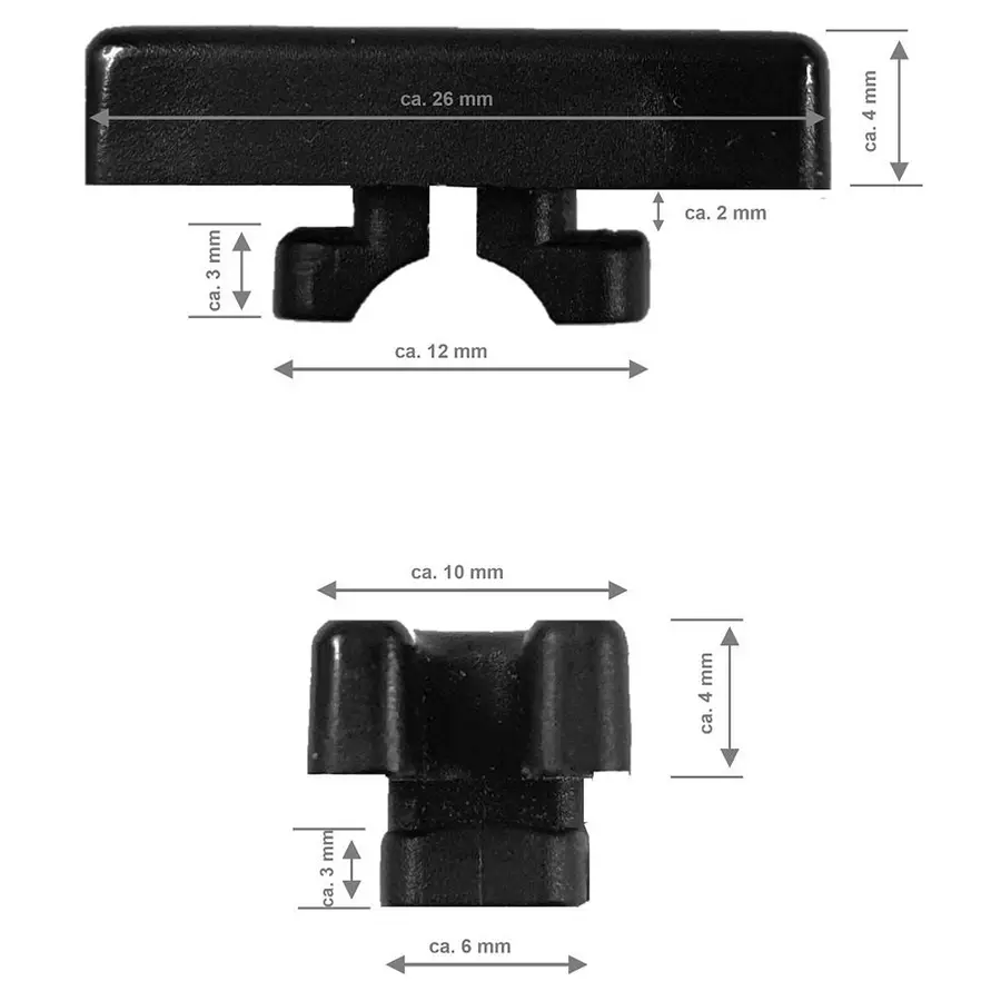 Verkkokoukku | 1 kpl 26x10x4 mm | Muovi | Musta 
