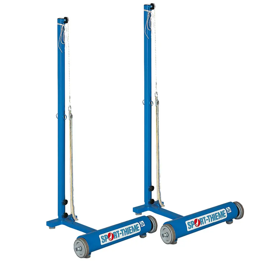 Badmintonstolper til ett spillefelt 2 stk | transportable | båndstrammer 
