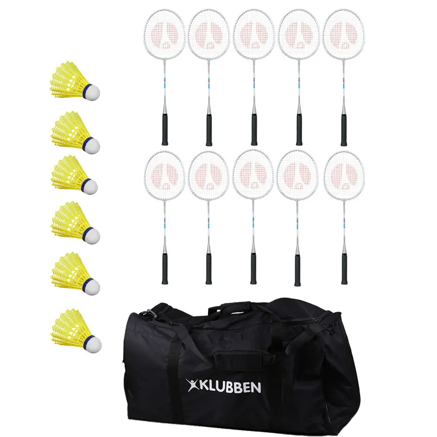 Sulkapallo koulusetti Sport-Thieme 10 mailaa | 6 palloa ja | 1 laukku 