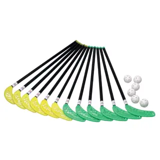 Unihoc | Salibandymailasetti Fiber Harrastek&#228;ytt&#246;&#246;n | 12 mailaa ja 6 palloa