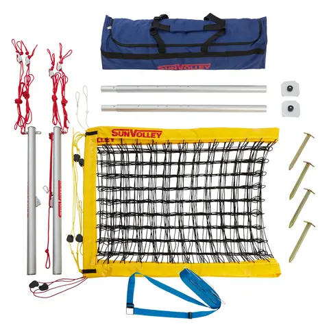 Rantalentopallo-setti Plus 9,5 m Sis&#228;lt&#228;&#228; rajamerkint&#228;nauhan 9 x18 m