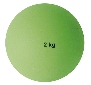 Plastic Shot Put 2 kg, green, ø 114 mm