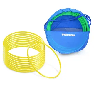Hulavanne 10 kpl S&#228;ilytyskassilla 60 cm | Keltainen