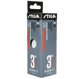 Stiga Competition, hvite, 3-pack ITTF godkjent