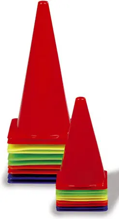 Set of 10 Marking Cones 20.5x20.5x37 cm