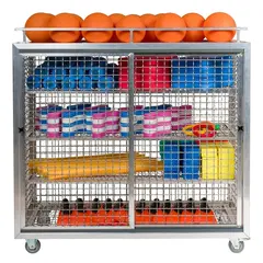 Swimming Pool Shelved Trolley 148x165x62 cm, With wheels