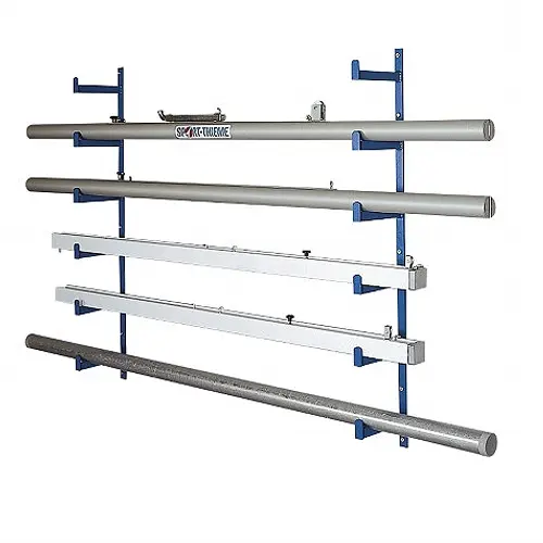 Seinäteline 169 cm Kuusi tasoa pitkille varusteille 
