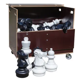 Oppbevaringsvogn til store sjakkbrikker L&#229;sbar oppbevaring 123x113 cm