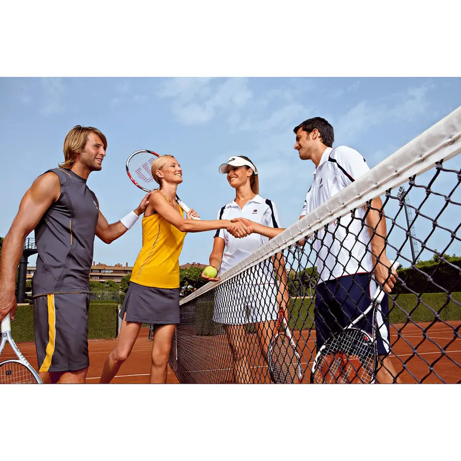 Tennisverkko, osin kaksinkertainen 