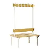 Sittebenk dobbel med knaggrekke 1,5m 150 x 72 x 182 cm |  20 knagger