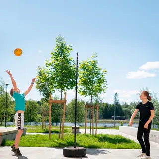 Smashballpakke sementfot, stang og ball Sementtijalka, tolppa ja pallo