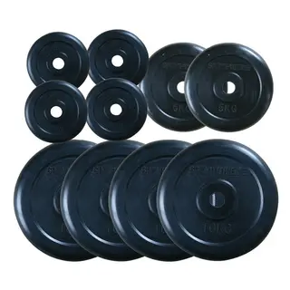 Painosarja kumip&#228;&#228;llysteell&#228; 30 mm - 4x10 kg, 2x5 kg, 4x2,5 kg