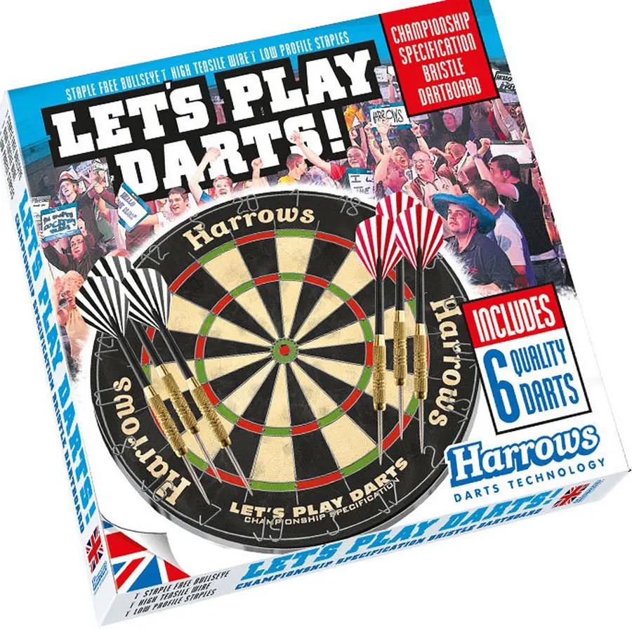 Dartstaulu Harrows Lets Play Darts Perinteinen dartstaulu ja tikat (6 kpl) 