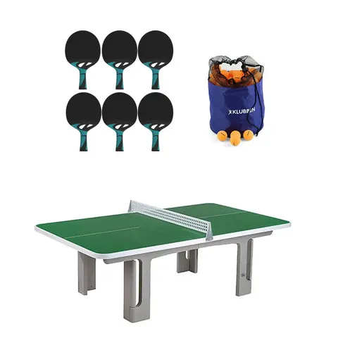 Utendørs bordtennispakke Betongbord, nett, racketer og baller