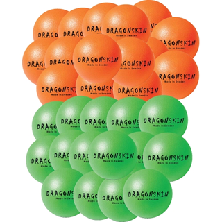 Dragonskin skumballpakke 9 cm | 30 stk 30 grønne og oransje minitennisballer