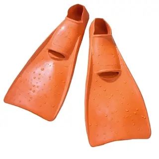 Rubber Swimming Fins 34–35, L: 36 cm, Or ange