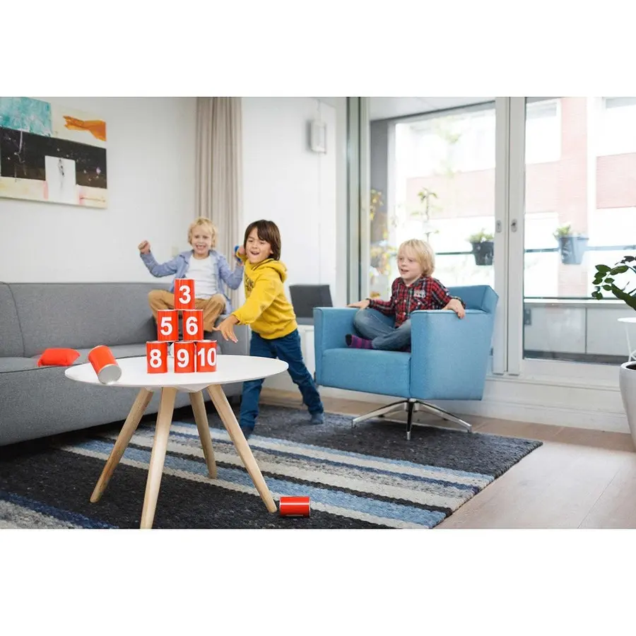 Boksekast sett 10 bokser med nummer og kasteposer 