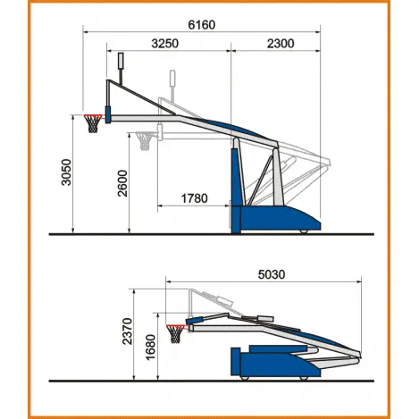 Koripalloteline Lite Shot Level 1 FIBA sertifioitu 