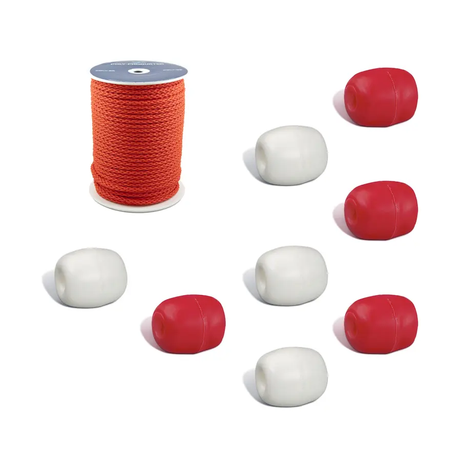 Klubben | Rataerotusköysi Metritavara Punaiset ja valkoiset kellukkeet 